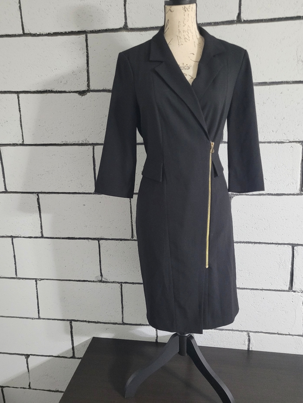 BUNDLE SALE! Calvin Klein Black Zip-Front Blazer Dress Sz L